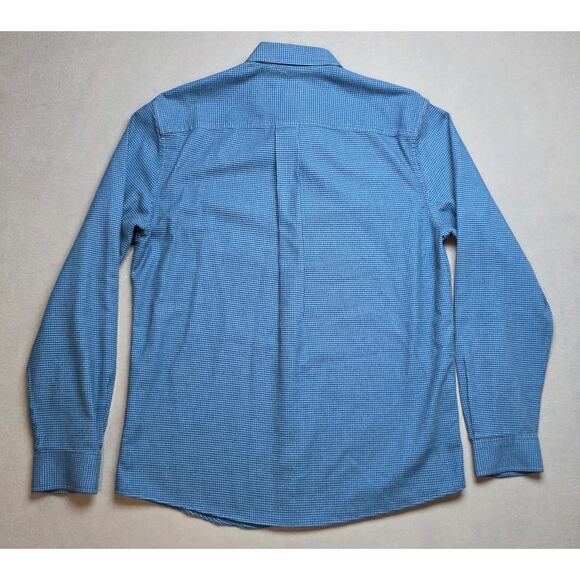 L.L. Bean Mens Medium Slightly Fitted Soft Flannel  Herringbone Blue Black - Picture 7 of 7